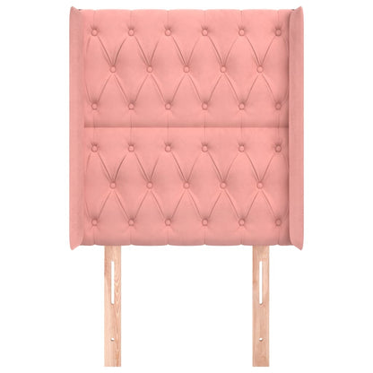 Hoofdbord Met Randen Fluweel 83 x 16 x 118/128 cm Roze