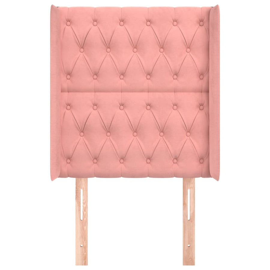 Hoofdbord Met Randen Fluweel 83 x 16 x 118/128 cm Roze