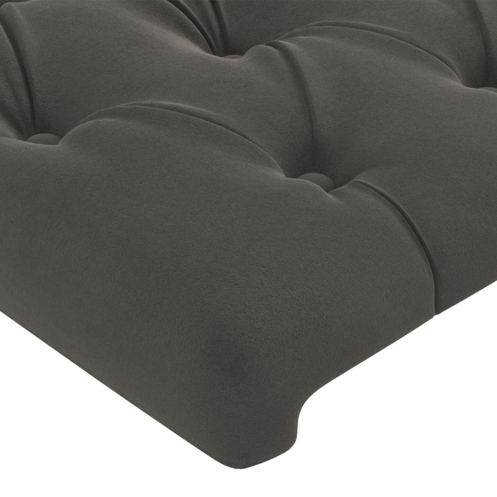 Hoofdbord Met Randen Fluweel 93 x 16 x 118/128 cm Donkergrijs