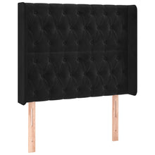 Hoofdbord Met Randen 93X16X118/128 Cm Fluweel Zwart 93 x 16 x 118/128 cm
