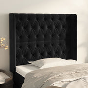 Hoofdbord 93x16x118/128 cm fluweel zwart