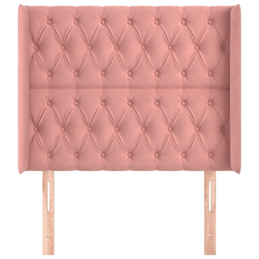 Hoofdbord Met Randen Fluweel 1 93 x 16 x 118/128 cm Roze