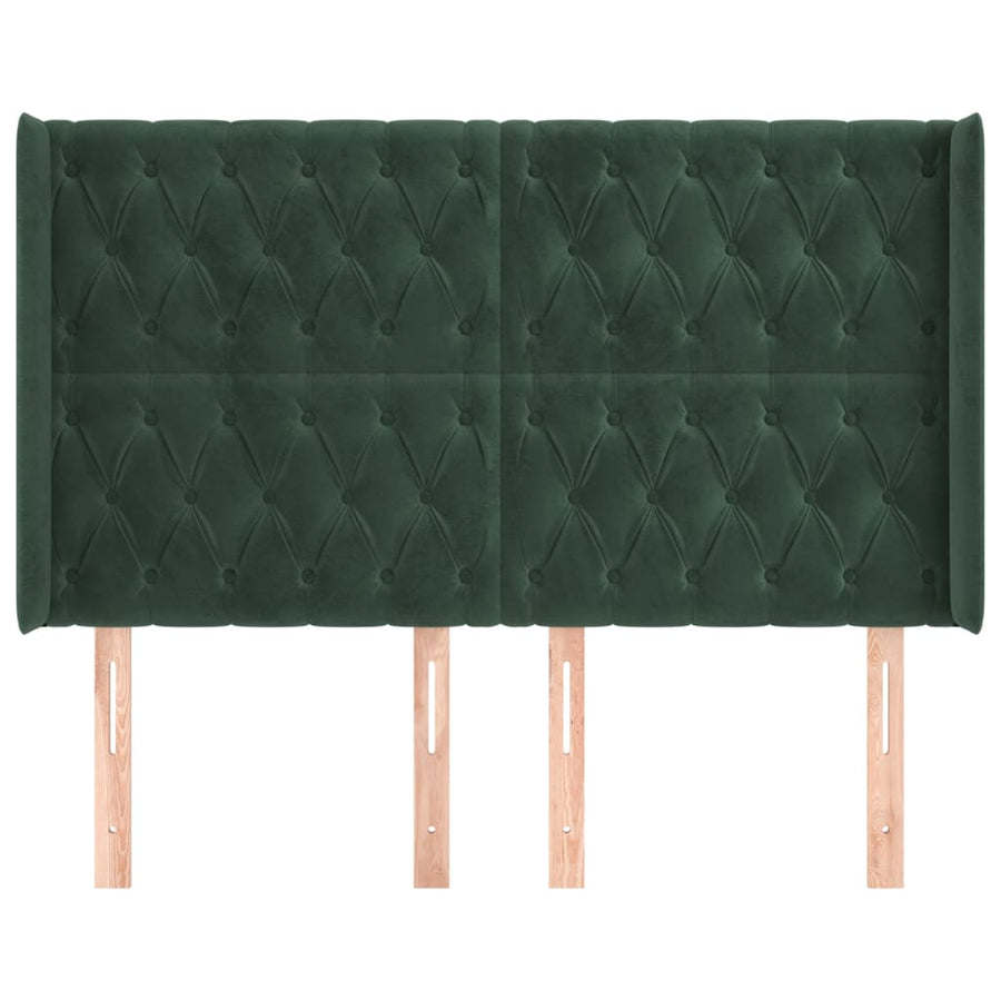 Hoofdbord Met Randen Fluweel 147 x 16 x 118/128 cm