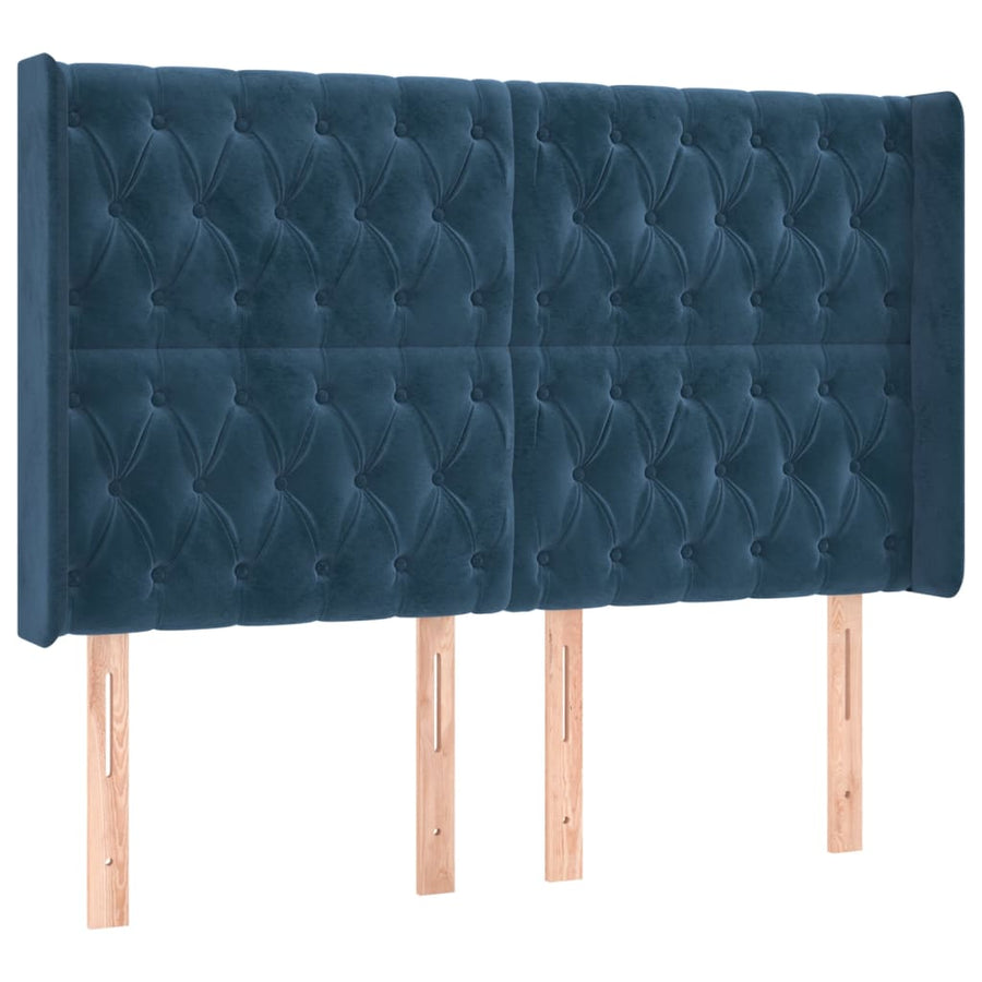 Hoofdbord Met Randen Fluweel 147 x 16 x 118/128 cm