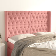 Hoofdbord fluweel roze 147x16x118/128 cm
