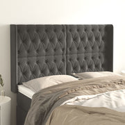 Hoofdbord 163x16x118/128 cm fluweel donkergrijs