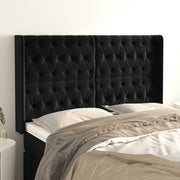 Hoofdbord 163x16x118/128 cm fluweel zwart