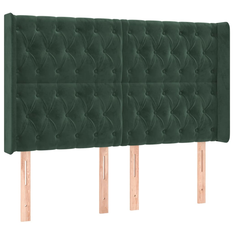Hoofdbord Met Randen Fluweel 163 x 16 x 118/128 cm