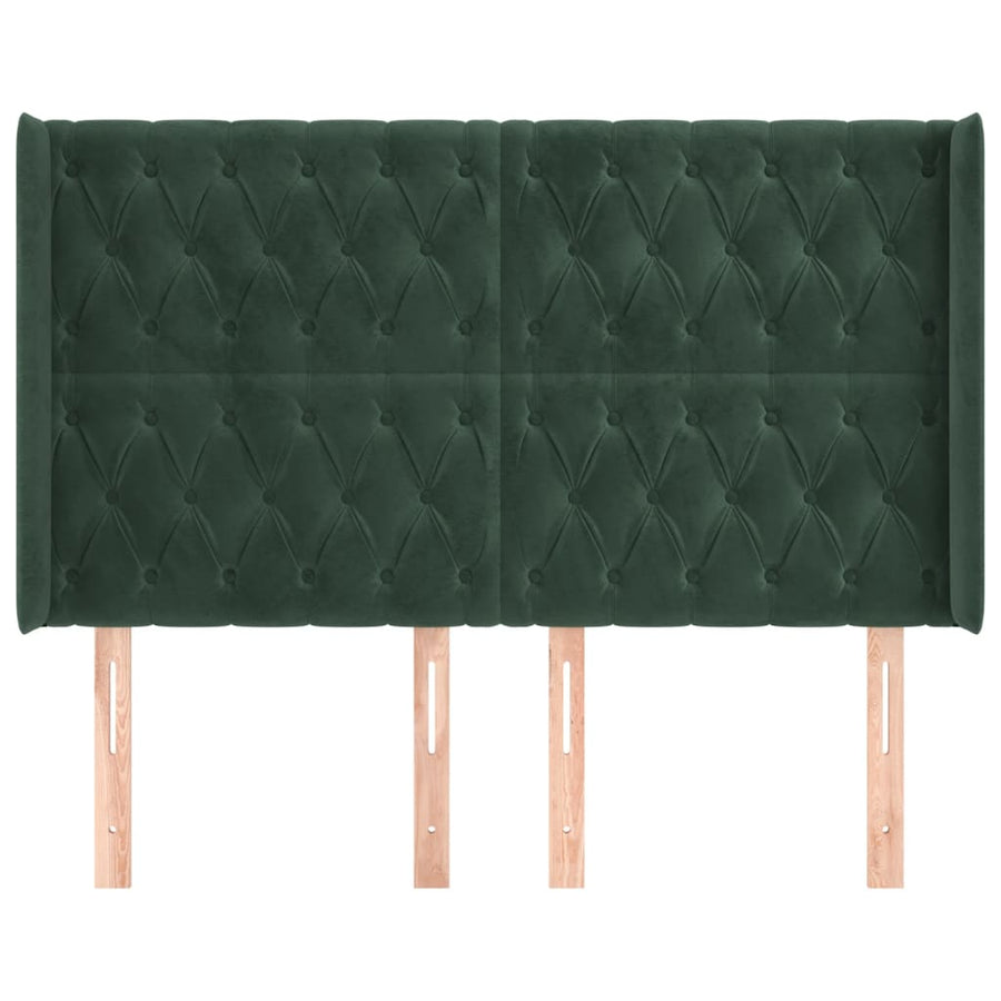 Hoofdbord Met Randen Fluweel 163 x 16 x 118/128 cm