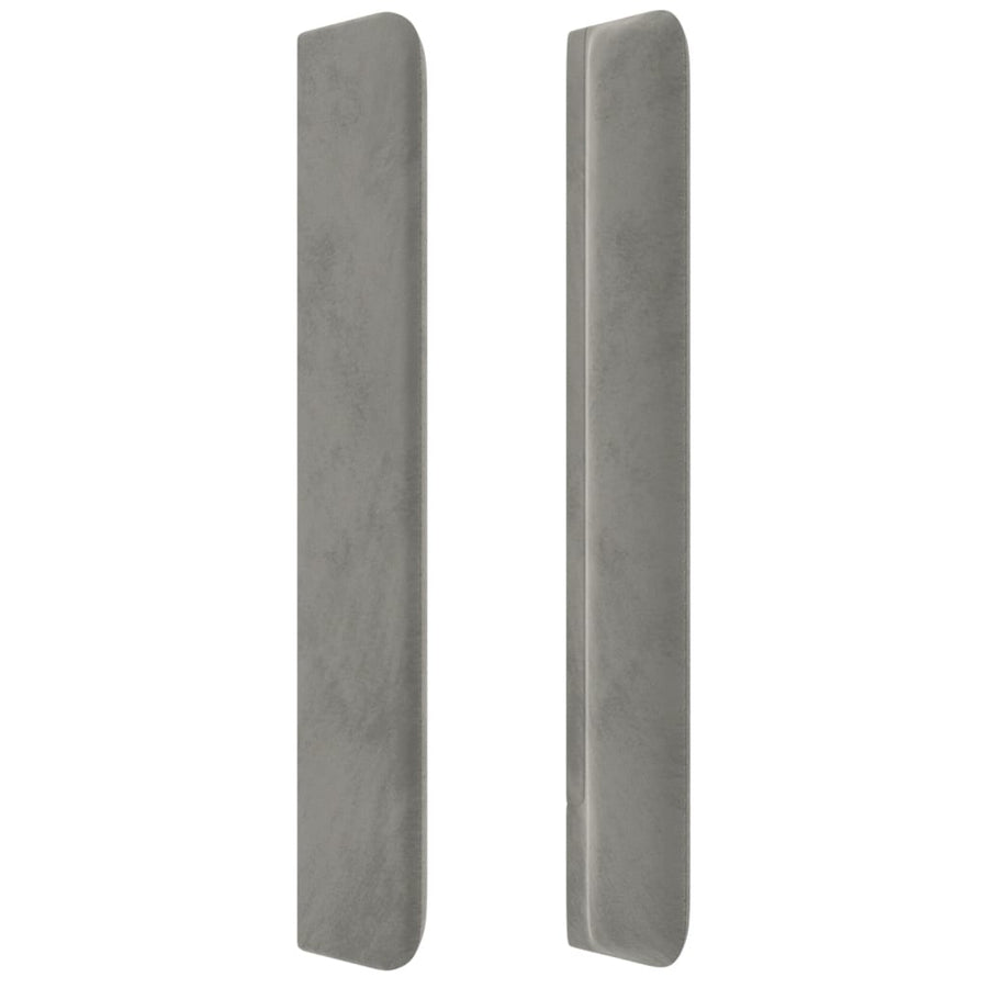 Hoofdbord Met Randen Fluweel 183 x 16 x 118/128 cm Lichtgrijs