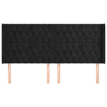 Hoofdbord Met Randen 183X16X118/128 Cm Fluweel Zwart 183 x 16 x 118/128 cm