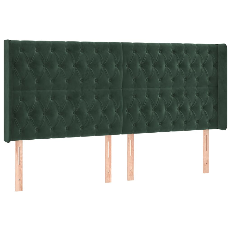 Hoofdbord Met Randen Fluweel 183 x 16 x 118/128 cm