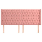 Headboard with borders 183x16x118/128 cm velvet pink