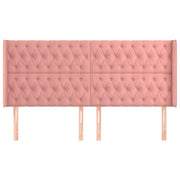 Hoofdbord 183x16x118/128 cm fluweel roze