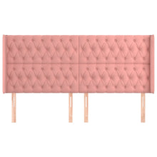 Hoofdbord Met Randen Fluweel 1 183 x 16 x 118/128 cm Roze