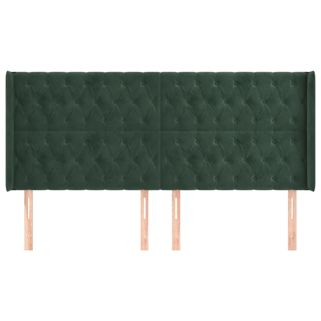 Hoofdbord Met Randen Fluweel 203 x 16 x 118/128 cm