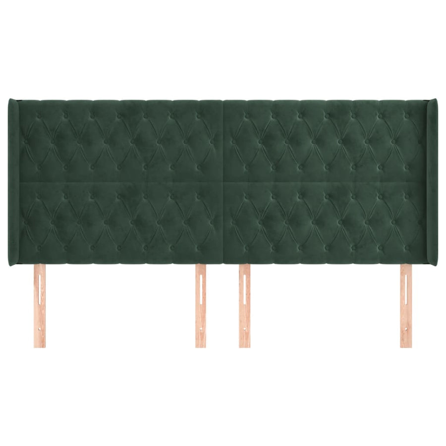 Hoofdbord Met Randen Fluweel 203 x 16 x 118/128 cm