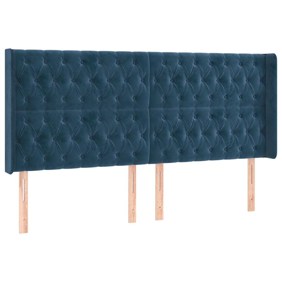 Hoofdbord Met Randen Fluweel 203 x 16 x 118/128 cm