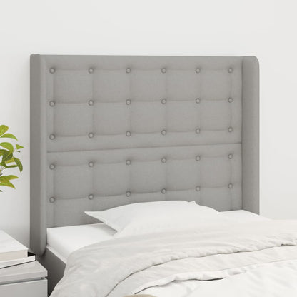 Hoofdbord Met Randen 203X16X78/88 Cm Stof Taupe