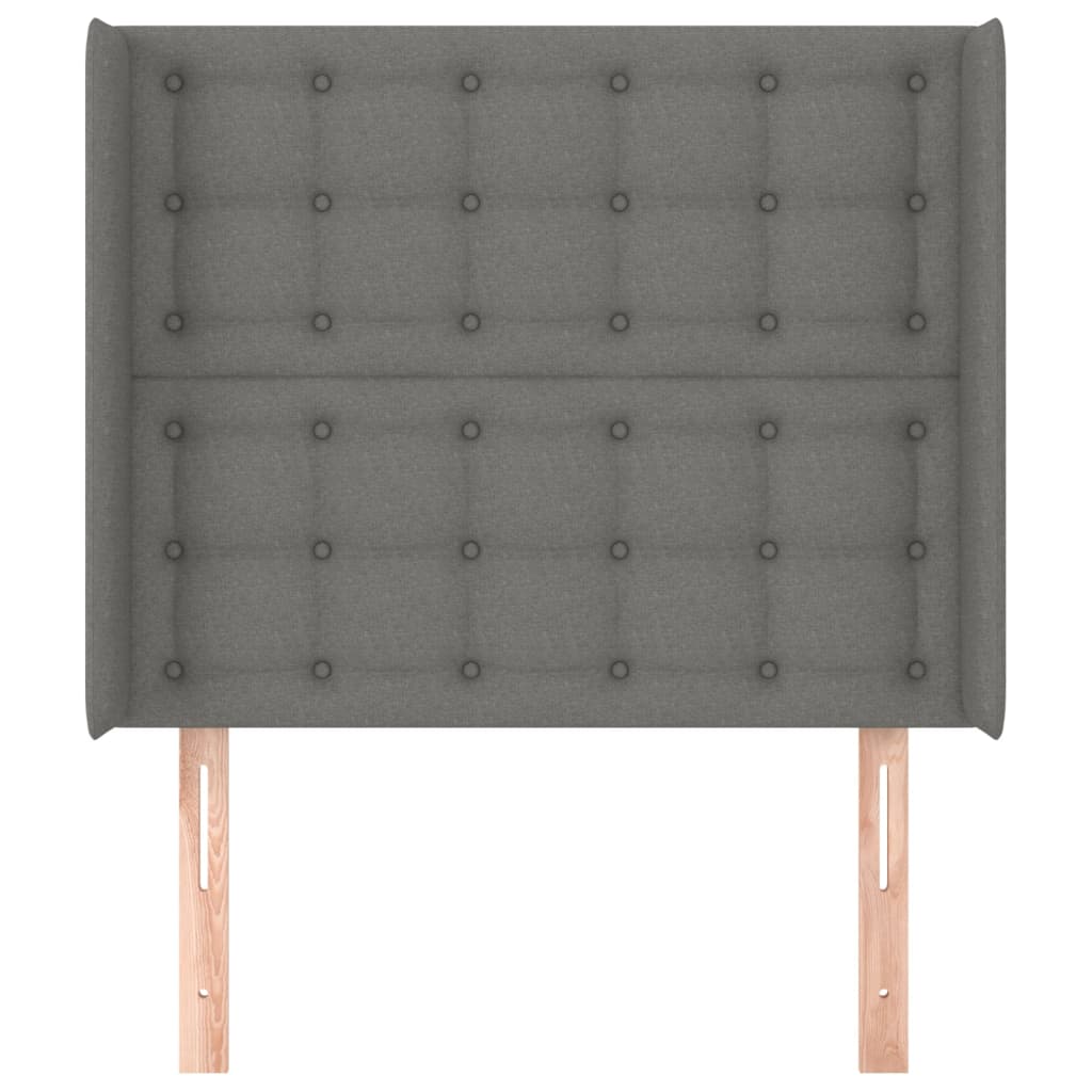 Hoofdbord Met Randen Stof 83 x 16 x 118/128 cm Donkergrijs