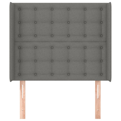 Hoofdbord Met Randen Stof 83 x 16 x 118/128 cm Donkergrijs