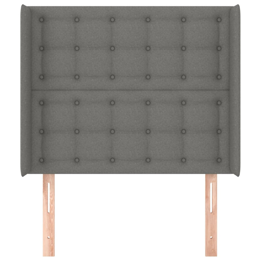 Hoofdbord Met Randen Stof 83 x 16 x 118/128 cm Donkergrijs