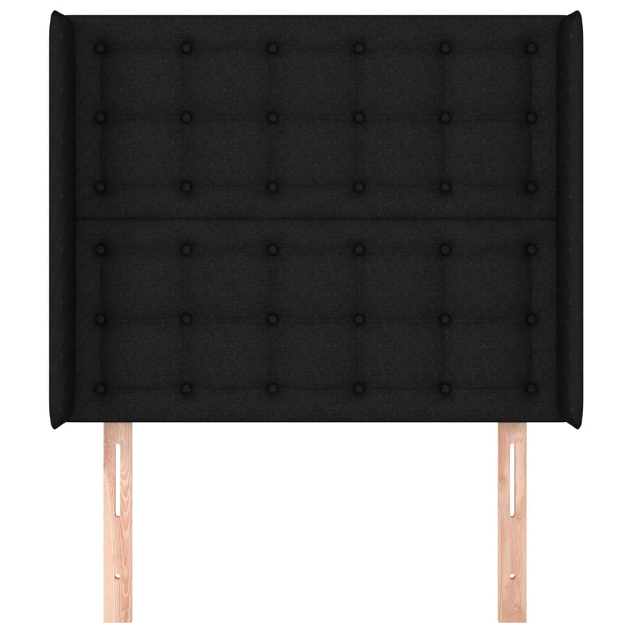 Hoofdbord Met Randen Stof 83 x 16 x 118/128 cm Zwart