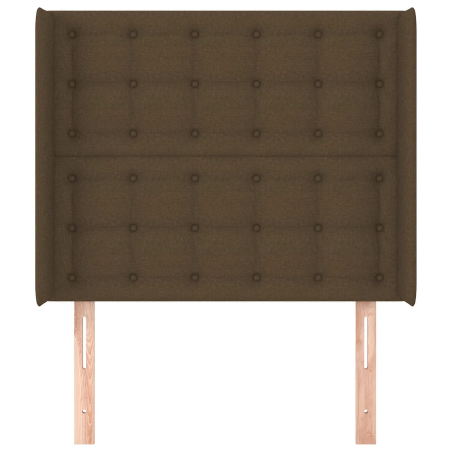 Hoofdbord Met Randen Stof 83 x 16 x 118/128 cm Donkerbruin