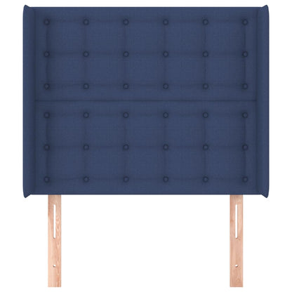 Hoofdbord Met Randen Stof 83 x 16 x 118/128 cm Blauw