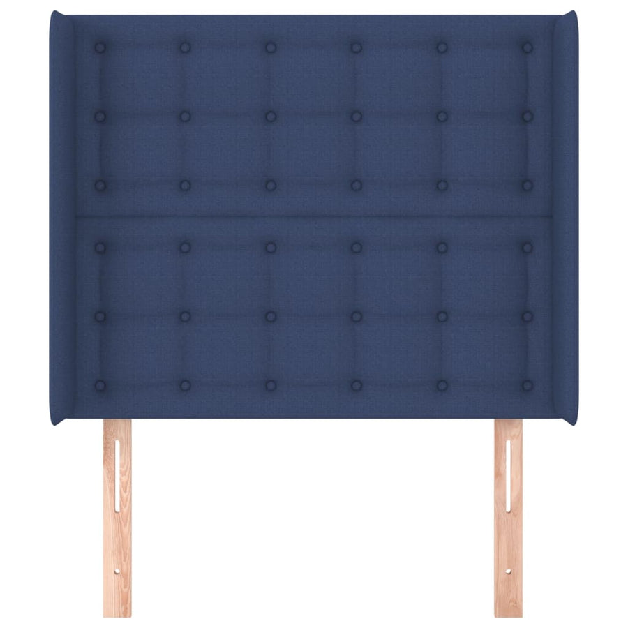 Hoofdbord Met Randen Stof 83 x 16 x 118/128 cm Blauw
