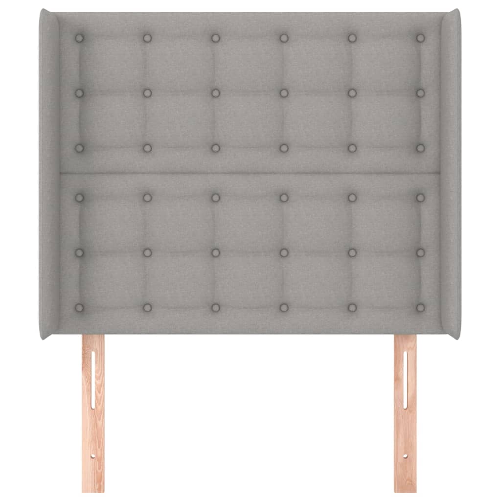 Hoofdbord Met Randen Stof 1 93 x 16 x 118/128 cm Lichtgrijs