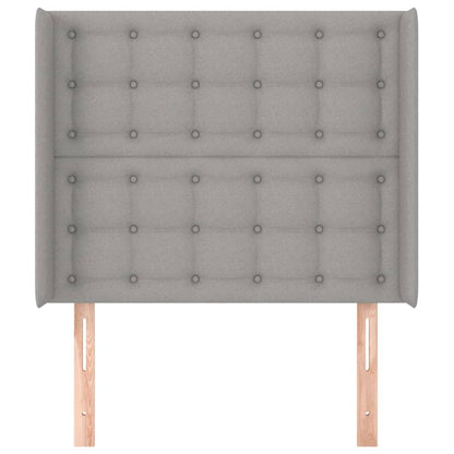 Hoofdbord Met Randen Stof 1 93 x 16 x 118/128 cm Lichtgrijs