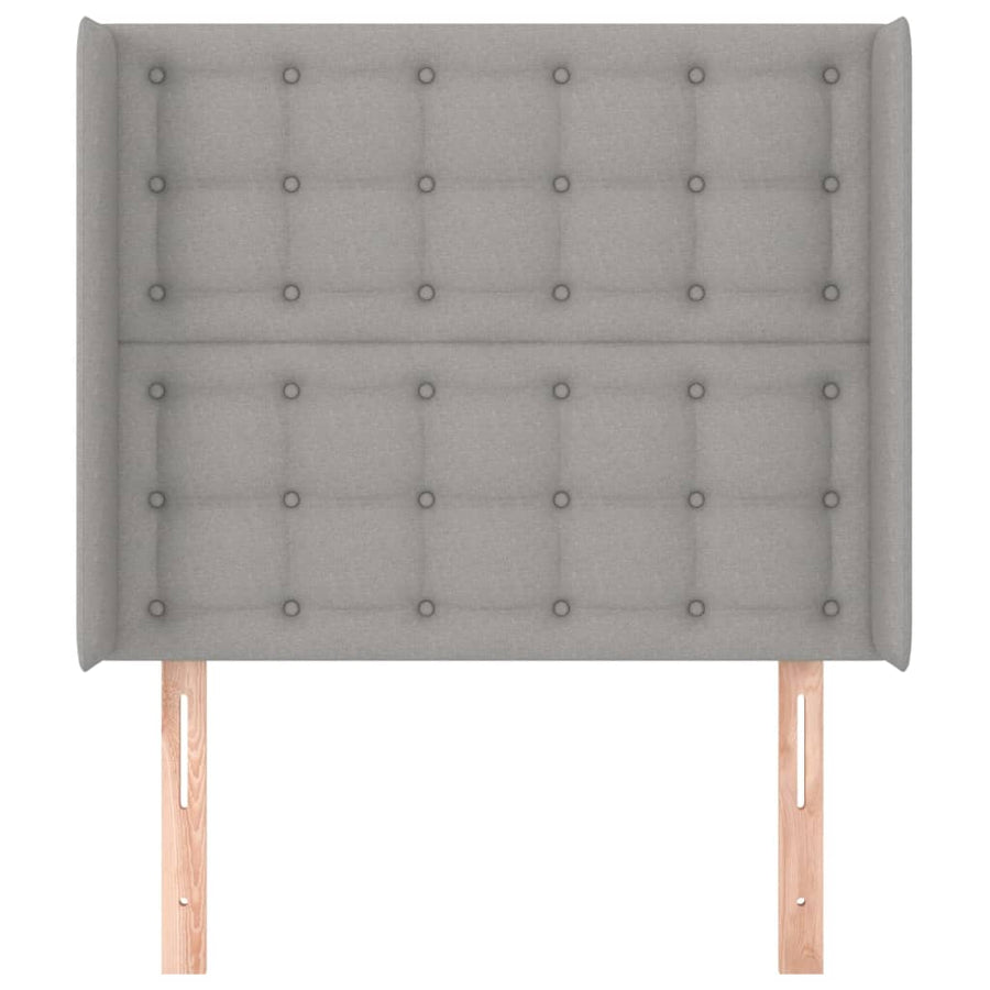 Hoofdbord Met Randen Stof 1 93 x 16 x 118/128 cm Lichtgrijs