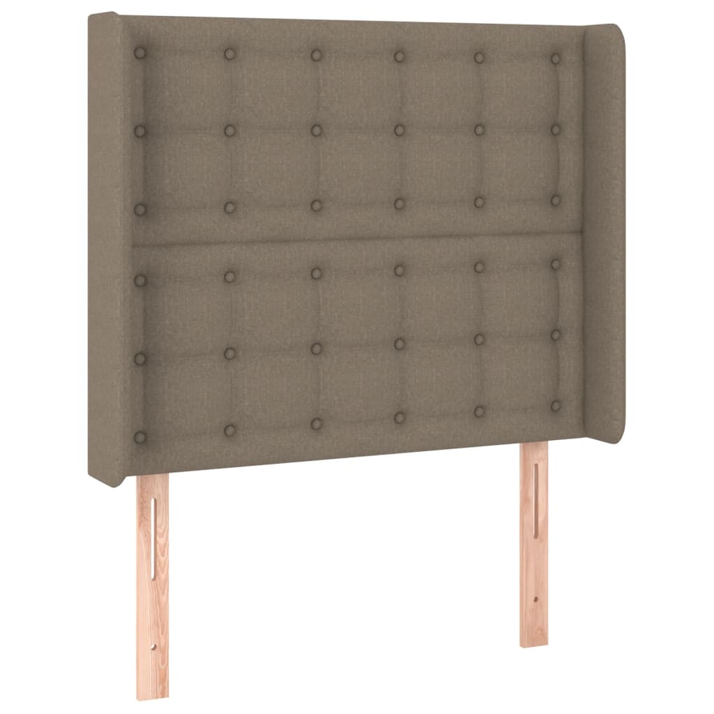 Hoofdbord met randen 93x16x118/128 cm stof taupe
