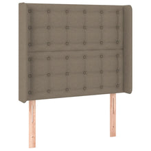 Hoofdbord met randen 93x16x118/128 cm stof taupe