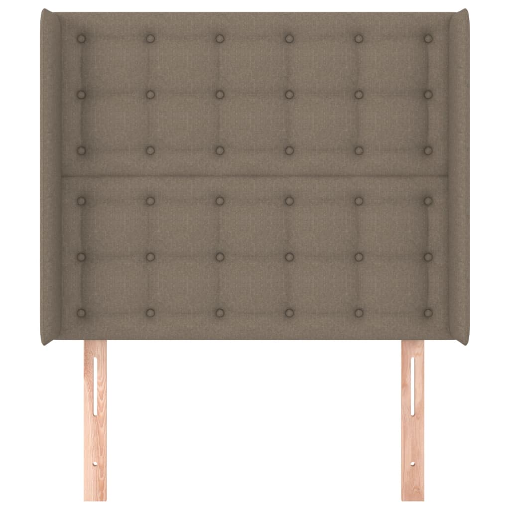 Hoofdbord met randen 93x16x118/128 cm stof taupe