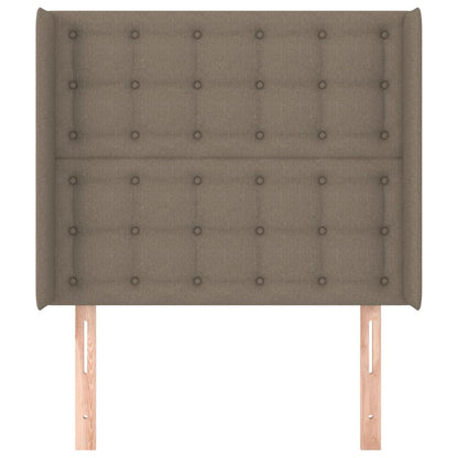 Hoofdbord met randen 93x16x118/128 cm stof taupe