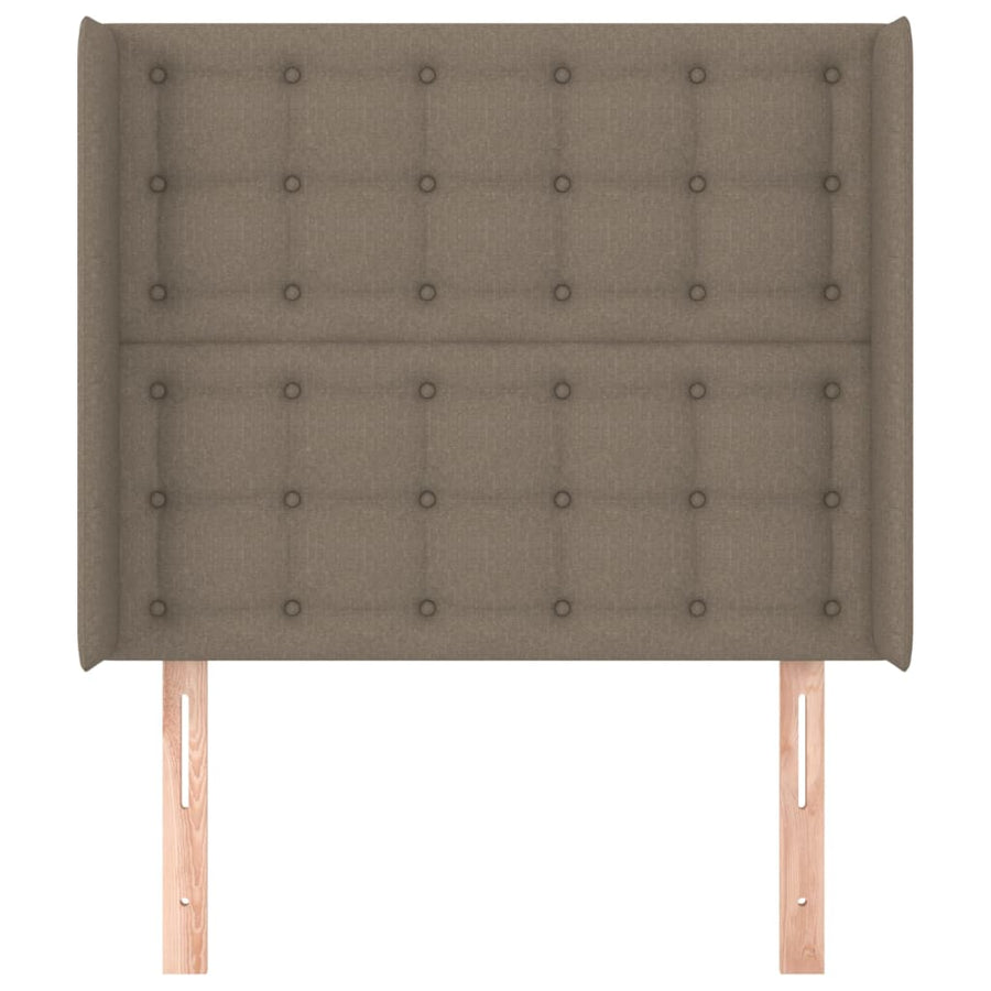 Hoofdbord met randen 93x16x118/128 cm stof taupe