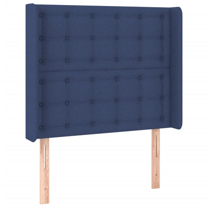 Hoofdbord Met Randen 93X16X118/128 Cm Stof Blauw 93 x 16 x 118/128 cm