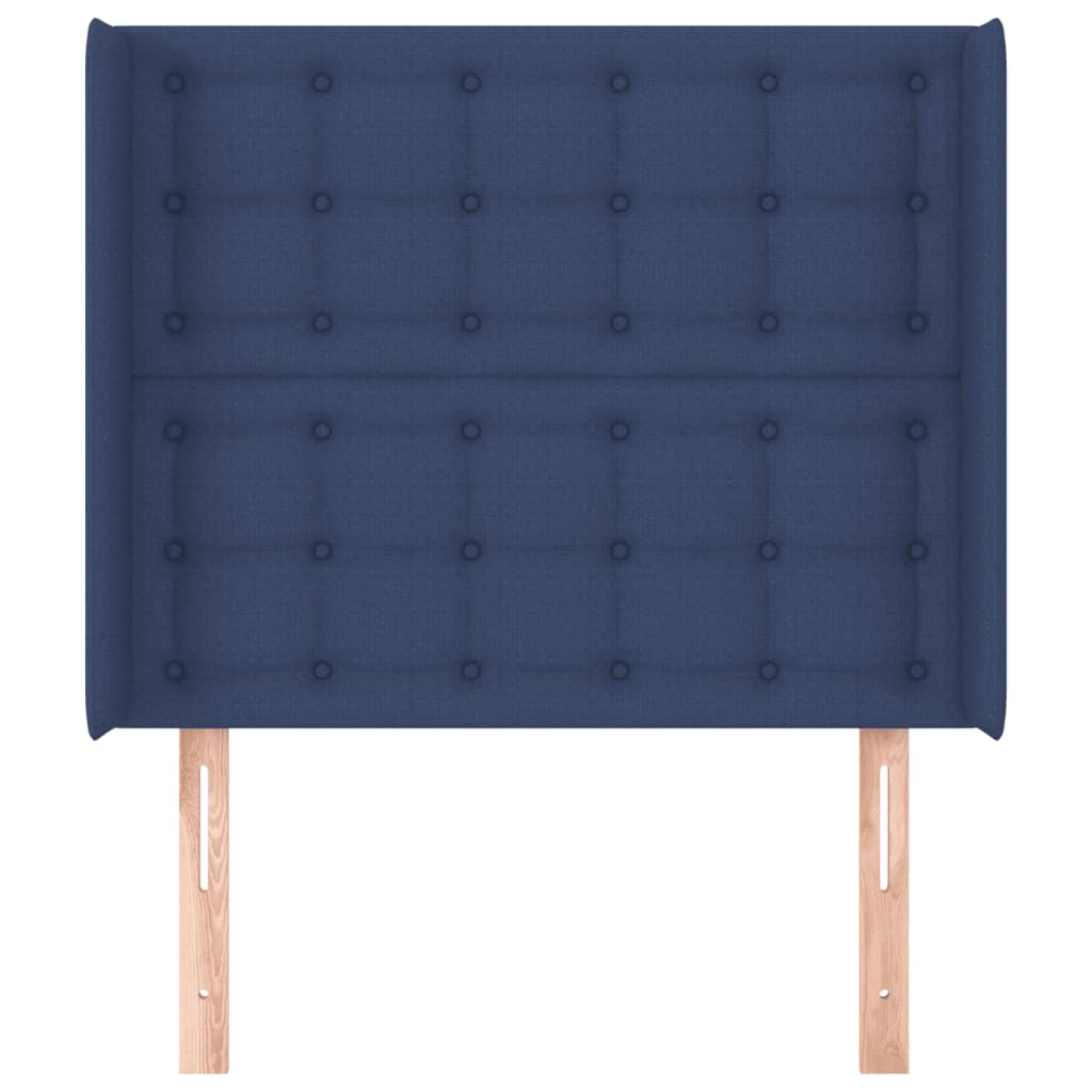 Hoofdbord Met Randen 93X16X118/128 Cm Stof Blauw 93 x 16 x 118/128 cm