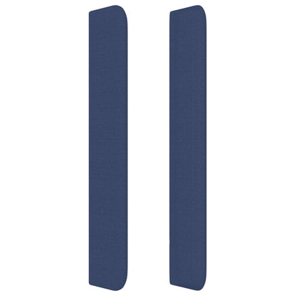 Hoofdbord Met Randen 93X16X118/128 Cm Stof Blauw 93 x 16 x 118/128 cm