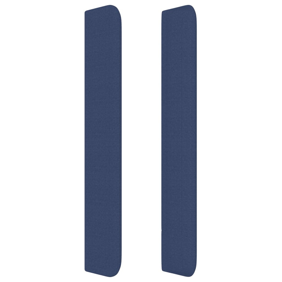Hoofdbord Met Randen 93X16X118/128 Cm Stof Blauw 93 x 16 x 118/128 cm