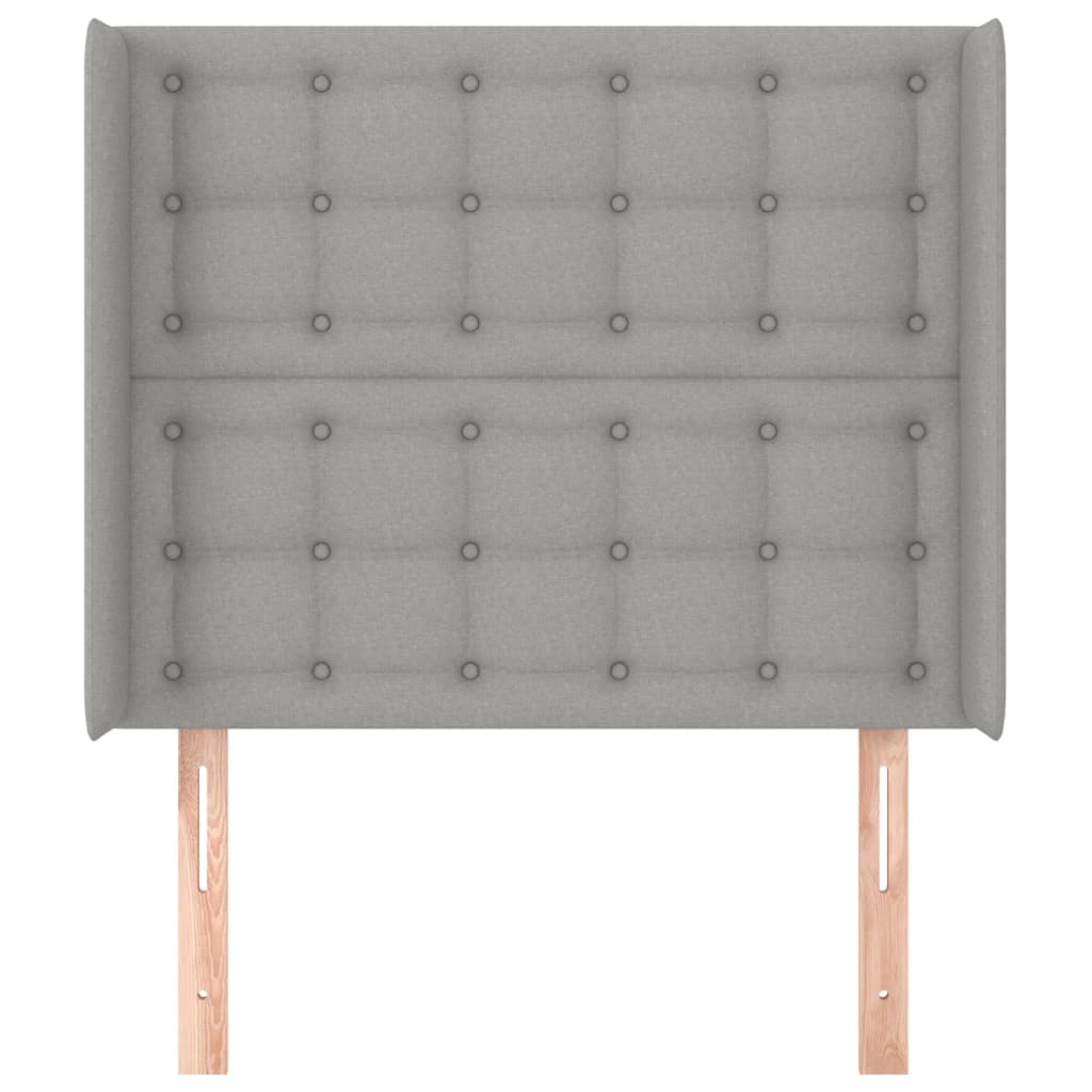 Hoofdbord met randen 103x16x118/128 cm stof lichtgrijs 103 x 16 x 118/128 cm Lichtgrijs