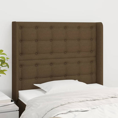 Hoofdbord Met Randen 203X16X78/88 Cm Stof Taupe