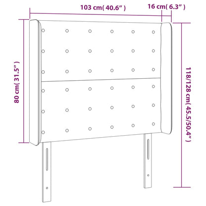 Hoofdbord Met Randen 103X16X118/128 Cm Stof Taupe 103 x 16 x 118/128 cm
