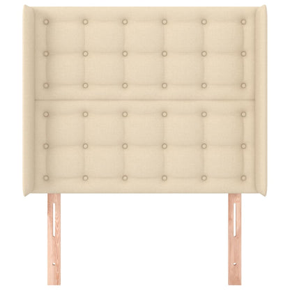 Hoofdbord Met Randen Stof Kleurig 103 x 16 x 118/128 cm Crème