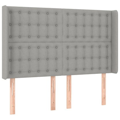 Hoofdbord Met Randen Stof 1 147 x 16 x 118/128 cm Lichtgrijs
