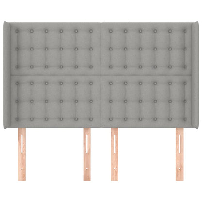 Hoofdbord Met Randen Stof 1 147 x 16 x 118/128 cm Lichtgrijs