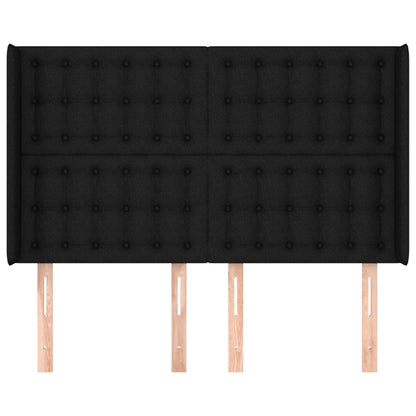 Hoofdbord Met Randen Stof 1 147 x 16 x 118/128 cm Zwart