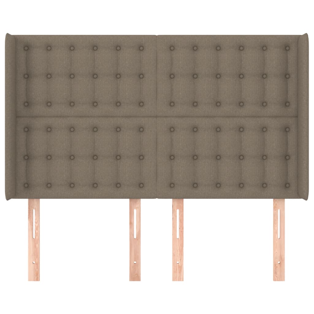 Hoofdbord Met Randen Stof 1 147 x 16 x 118/128 cm Taupe